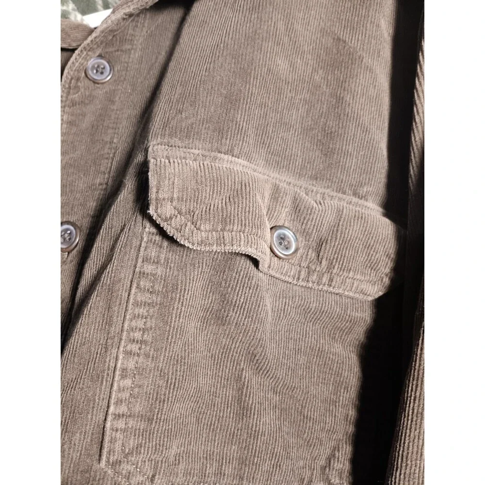 Chaps Denim XXL Brown Corduroy Plaid Fleece‑Lined Barn Coat Jacket